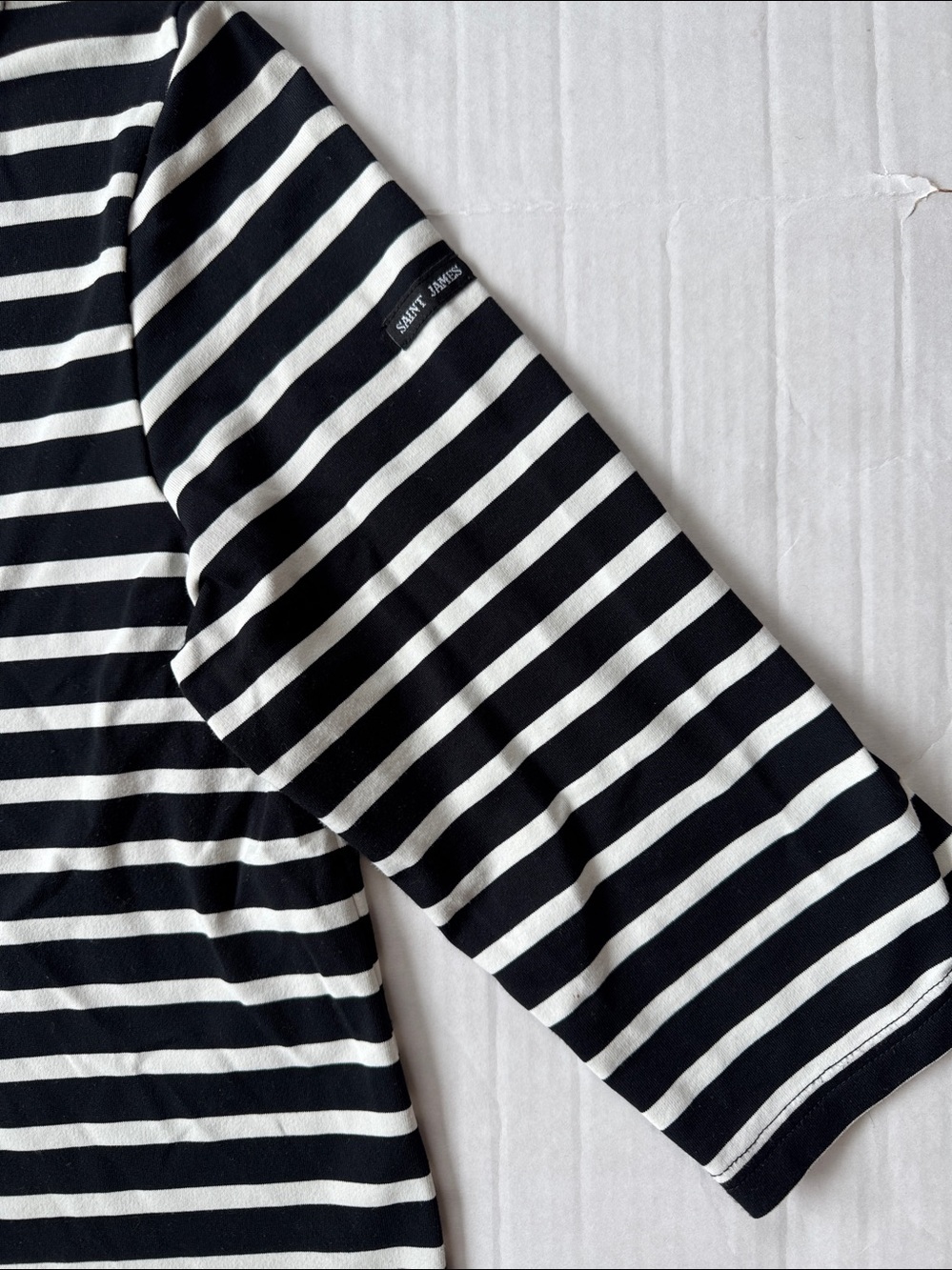 Saint James Black and White Breton Stripe Tee size 8 - Picture 3 of 10